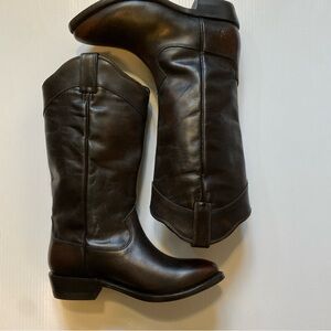 Frye FR40561 Billy Daisy Women's Black/Brown Leather Pull-On Boots Mexico 7B